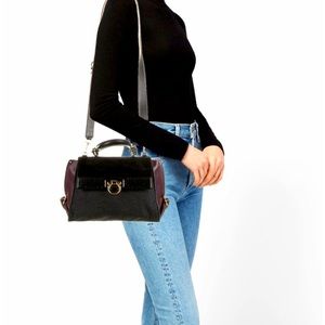 Salvatore Ferragamo Sofia Python-Trimmed bag